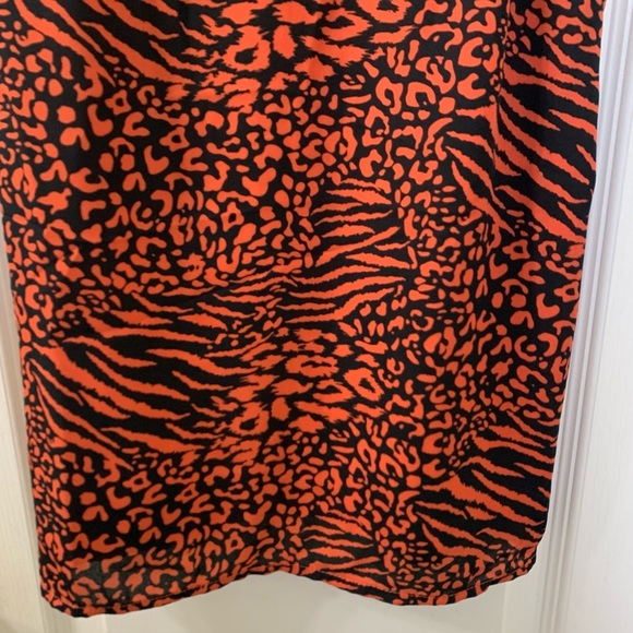 Orange Black Animal Print Silky Tank Top Women’s Size XS - Picture 10 of 16